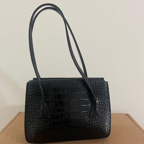 Rouje J Bag in Black with Crocodile-effect - Picture 3 of 4